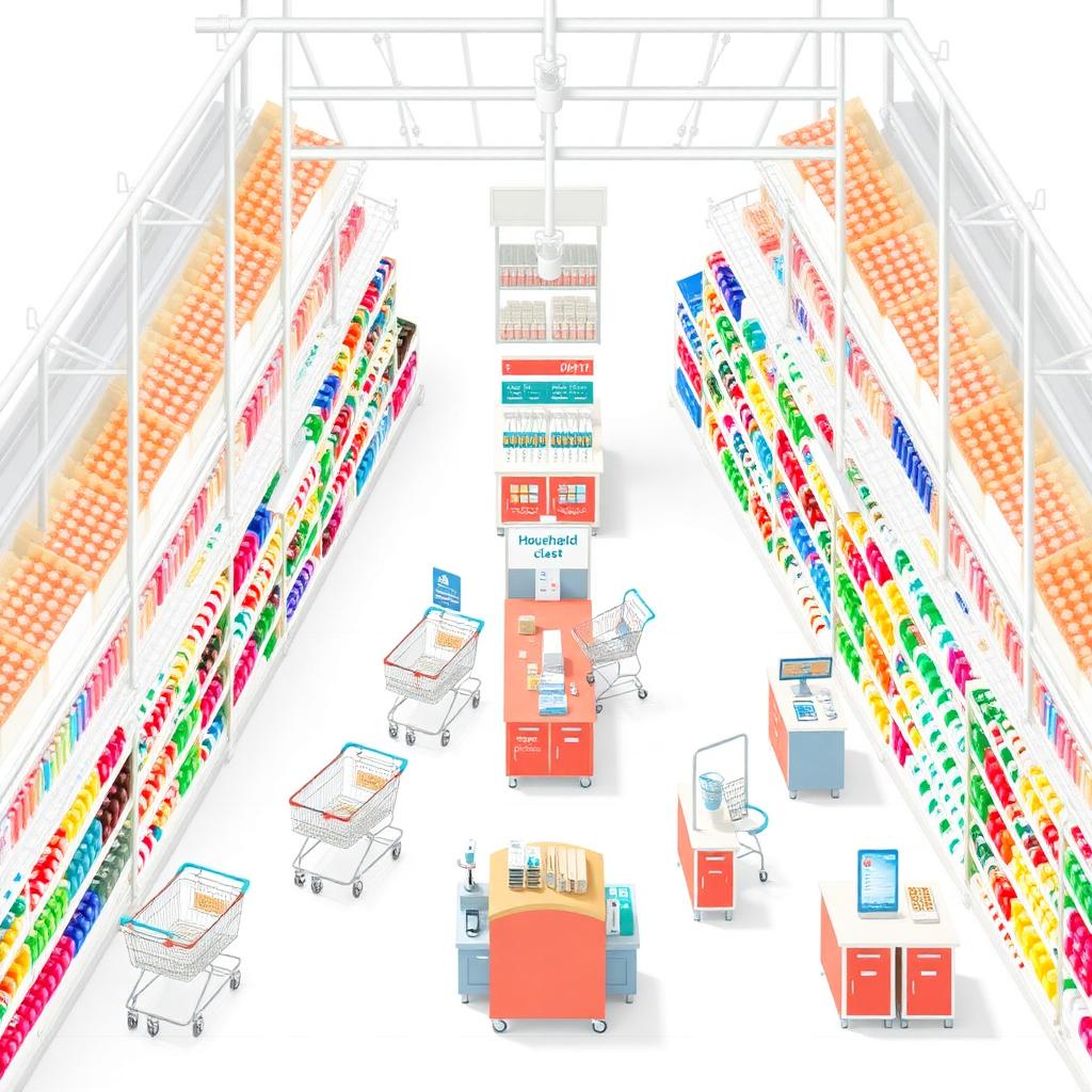 Hypermarket 3D illustration